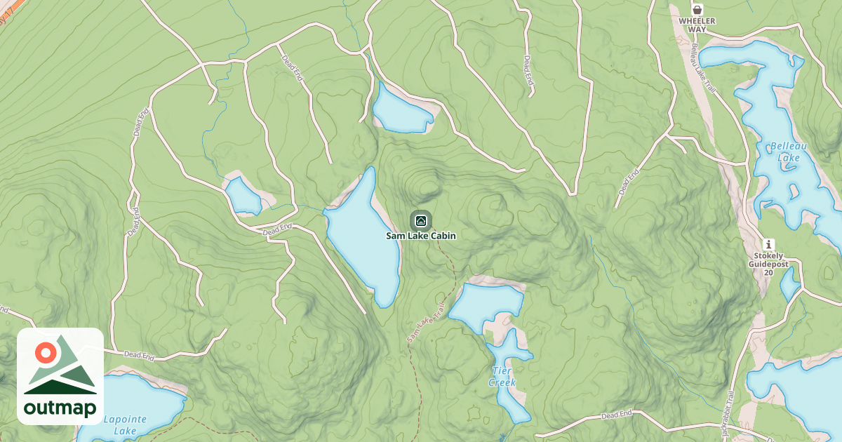 Map of Sam Lake Cabin