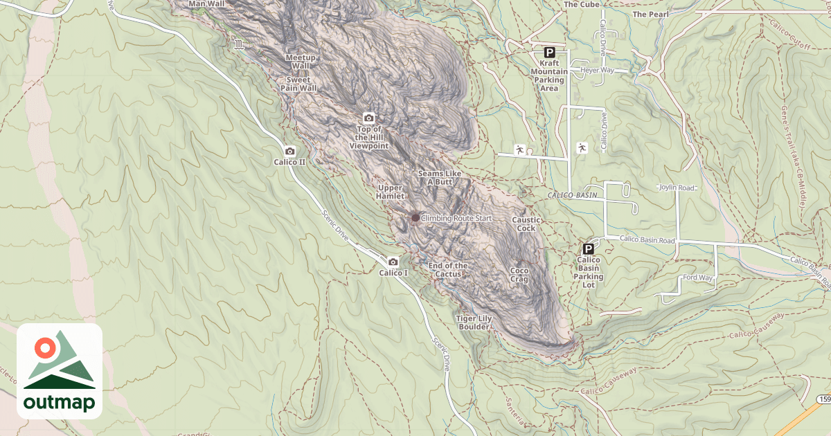 Map of Climbing Route Start