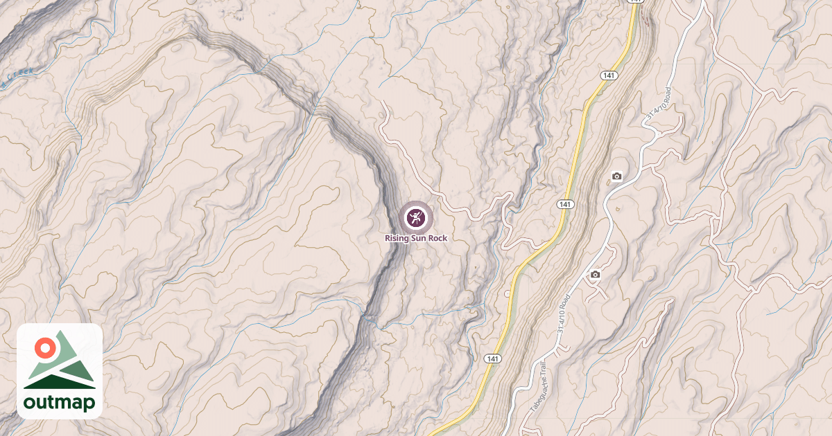 Map of Rising Sun Rock