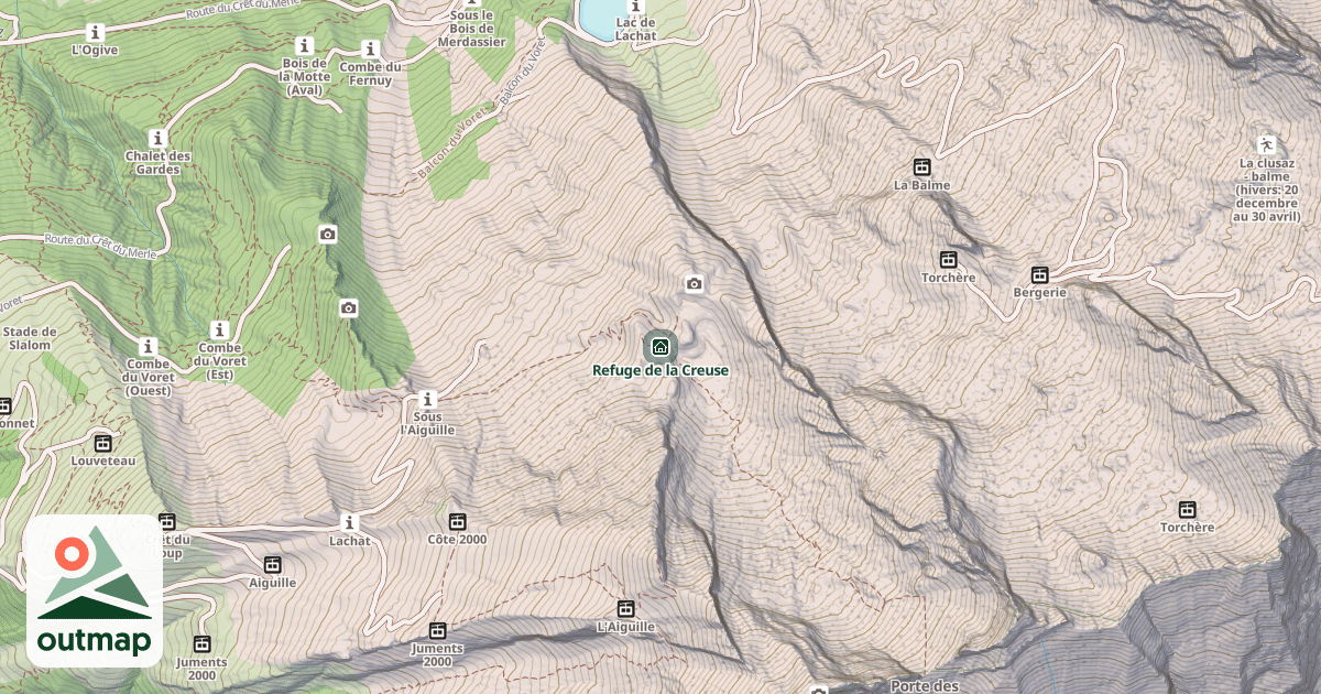 Map of Refuge de la Creuse