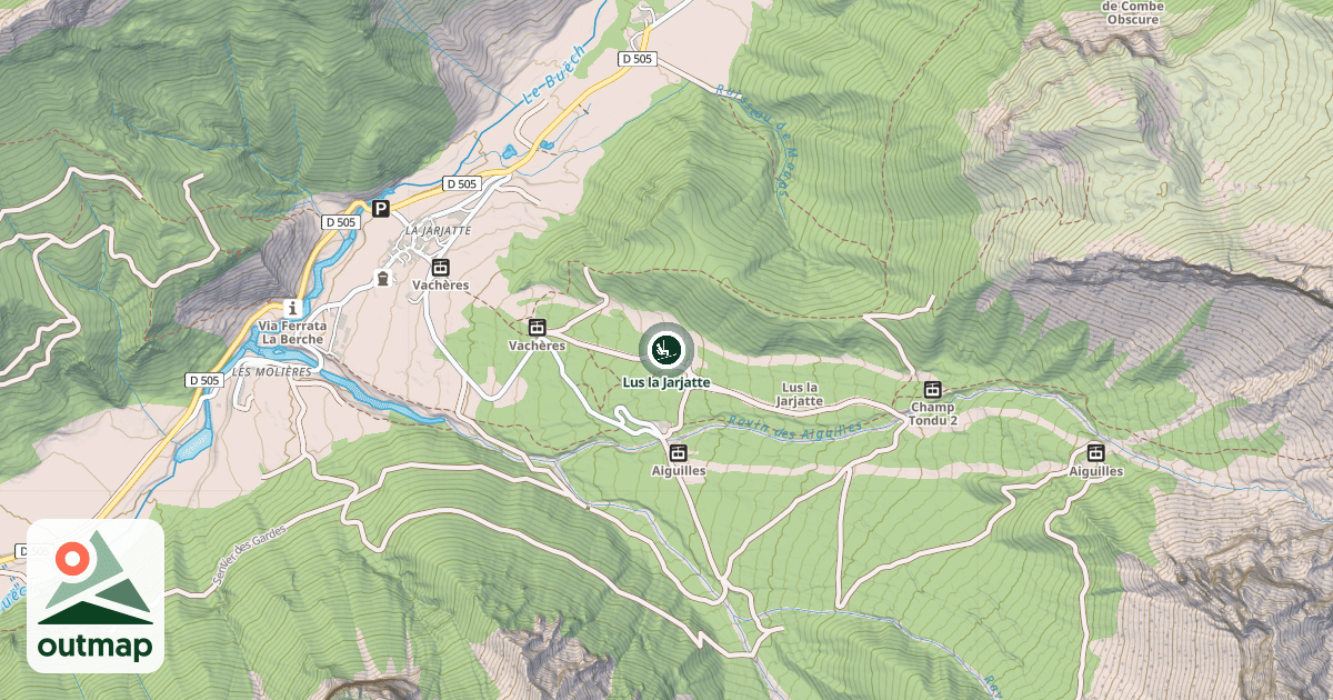 Map of Lus la Jarjatte