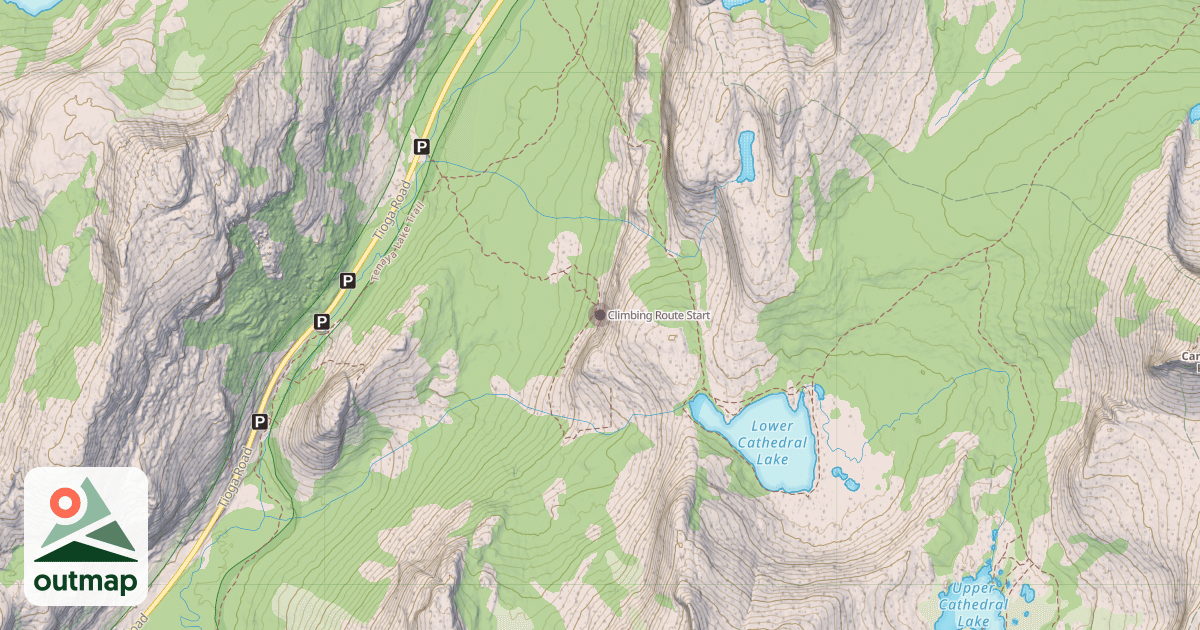 Map of Climbing Route Start