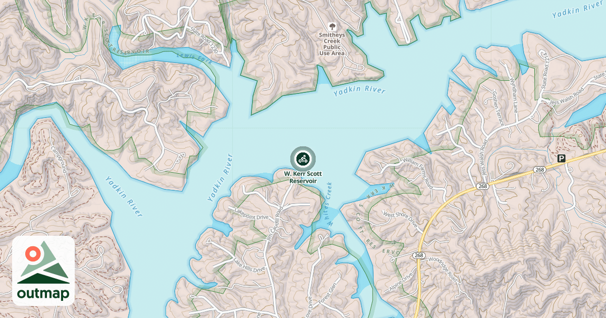 Map of W. Kerr Scott Reservoir