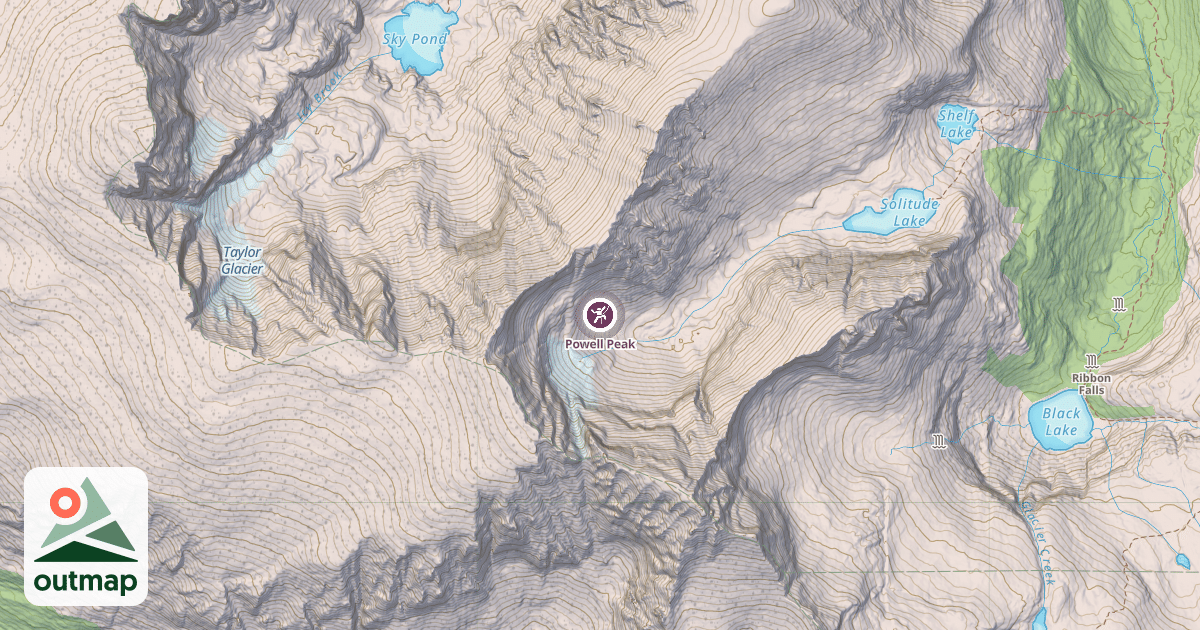 Map of Powell Peak