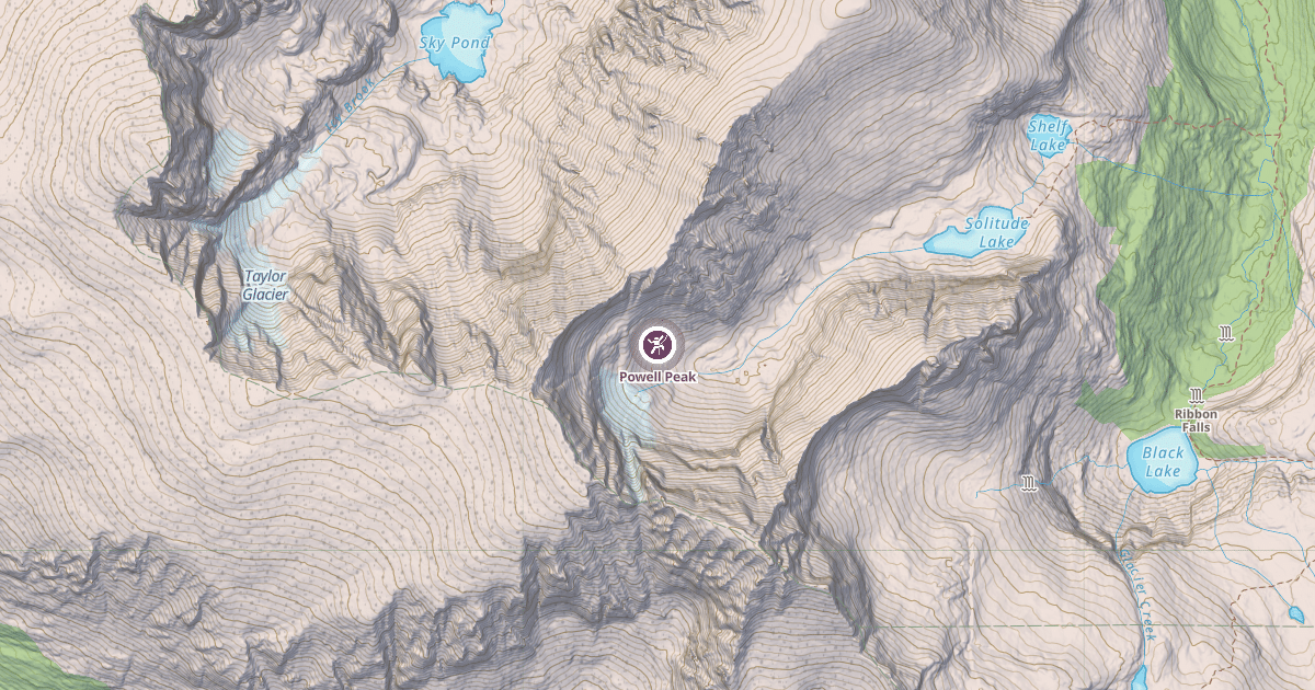 Map preview of Powell Peak