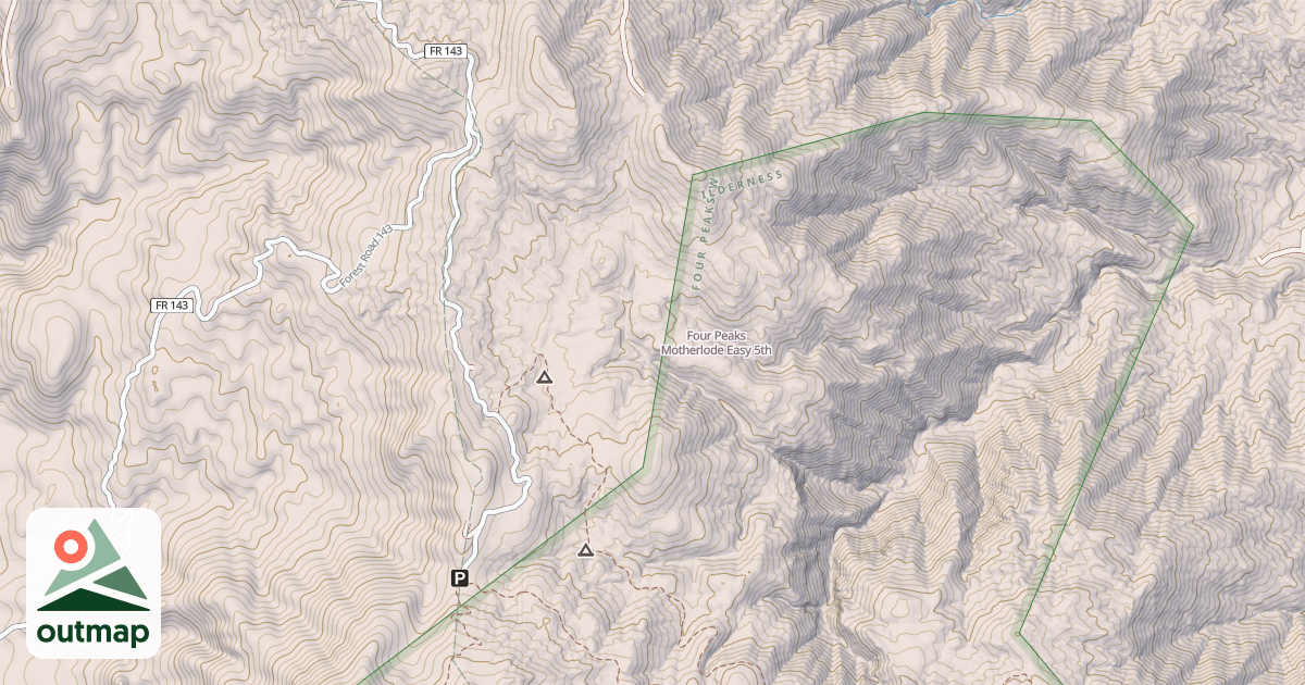 Map of Four Peaks Motherlode