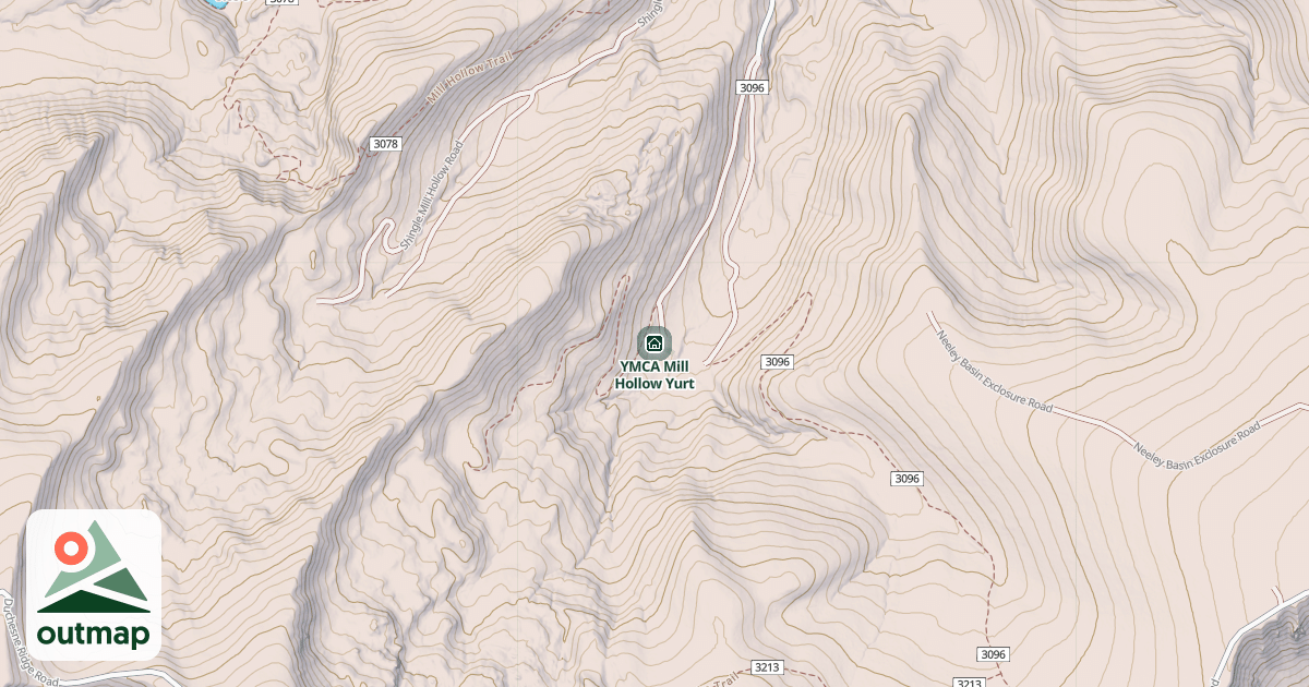 Map of YMCA Mill Hollow Yurt
