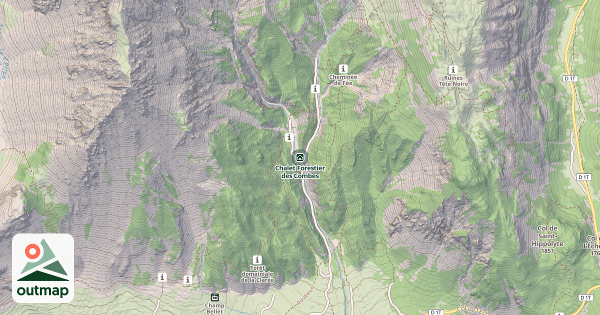 Map of Chalet Forestier des Combes
