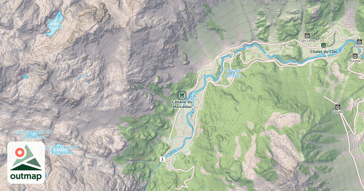 Map of Cabane du Marcadau