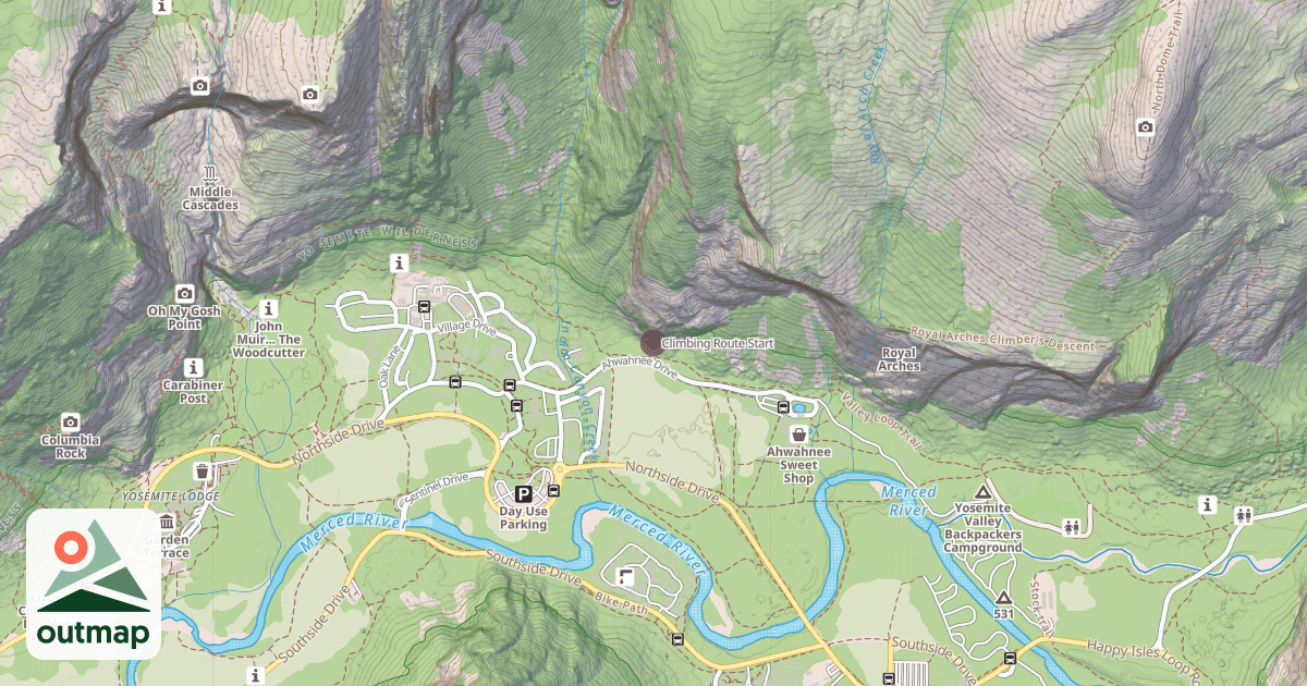 Map of Climbing Route Start