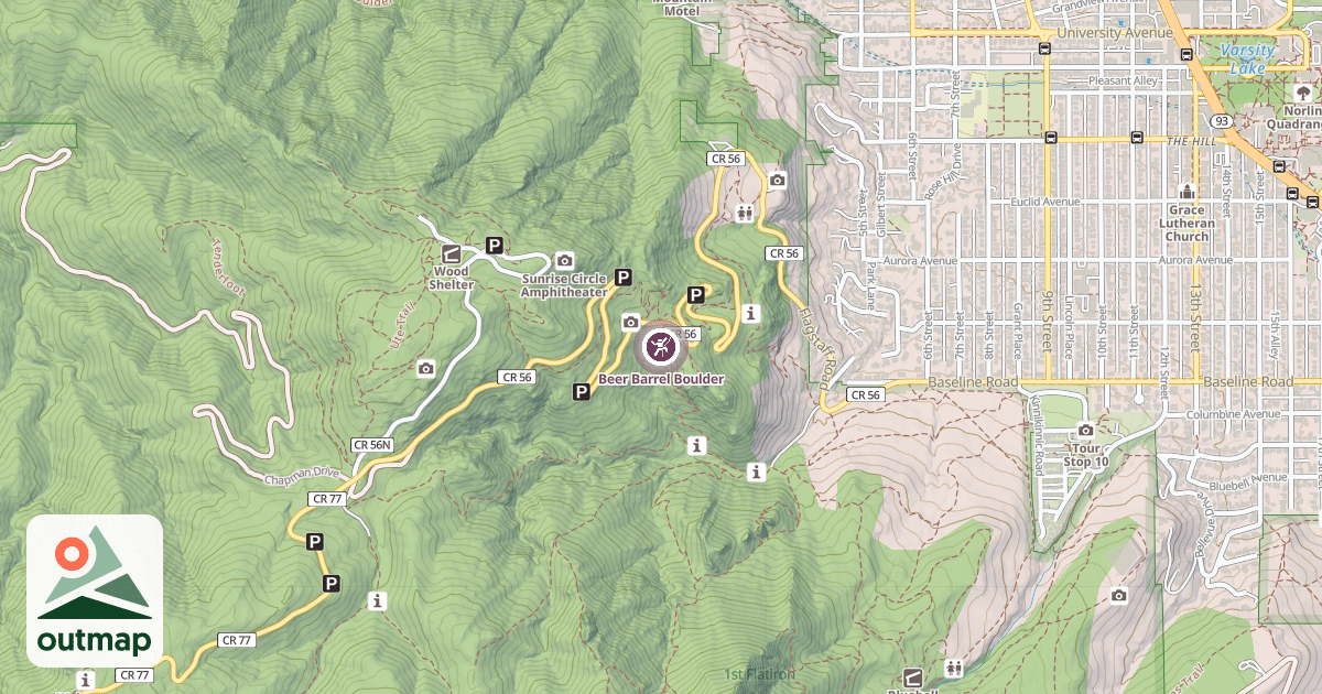Map of Beer Barrel Boulder