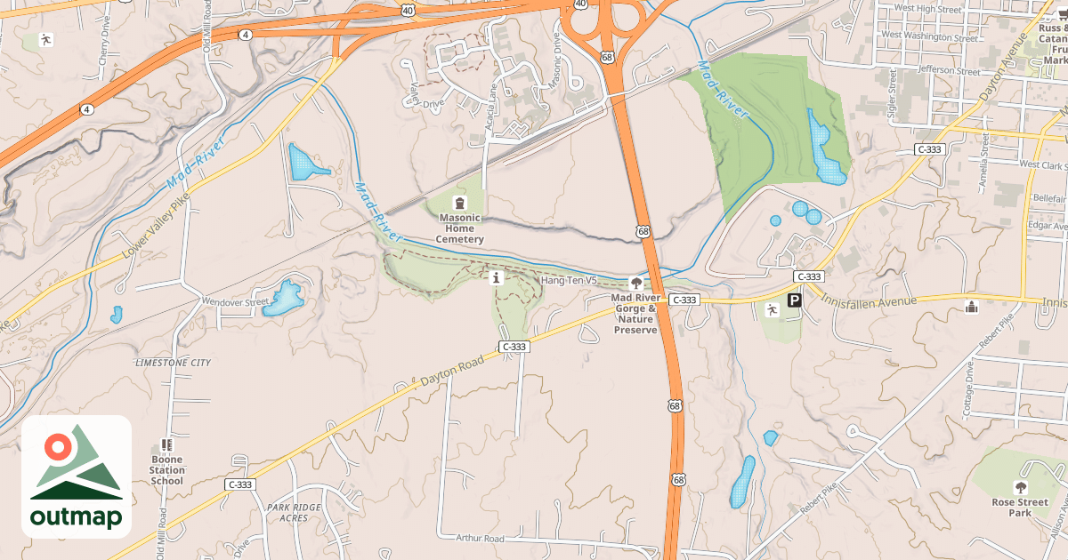 Map of Hang Ten in Clark