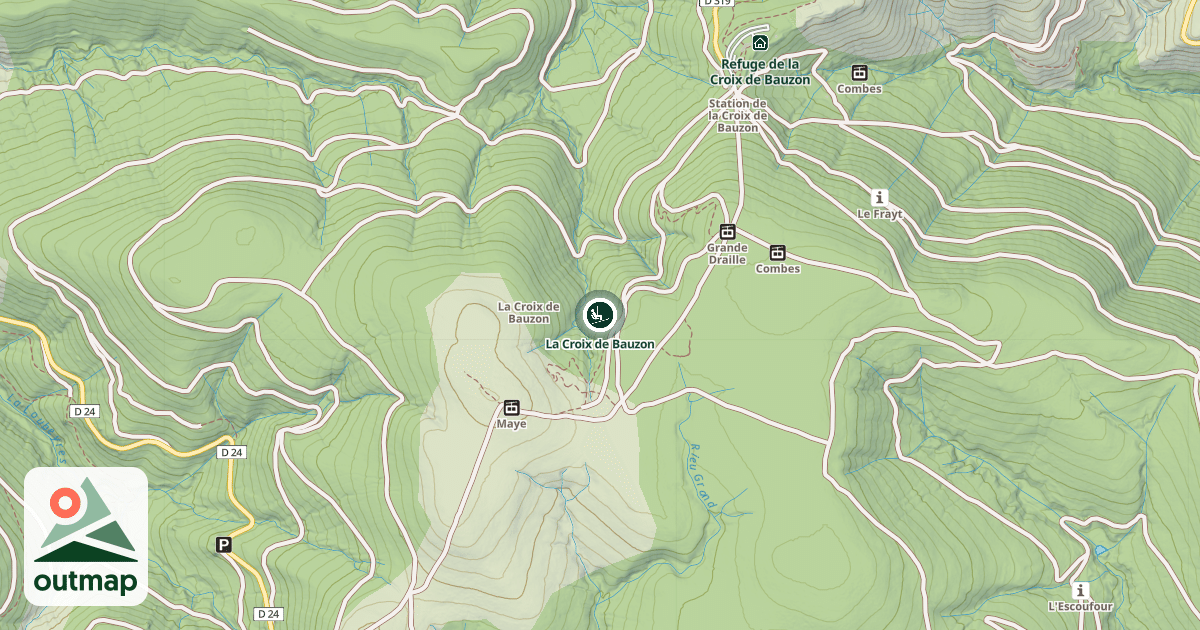 Map of La Croix de Bauzon