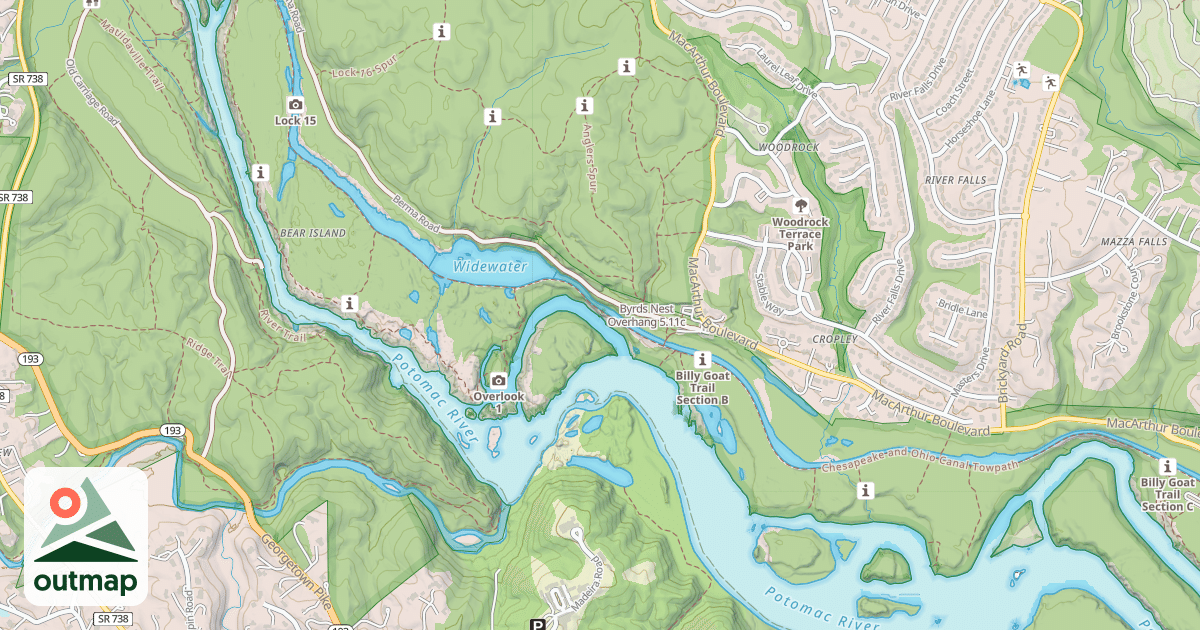 Map of Byrds Nest Overhang