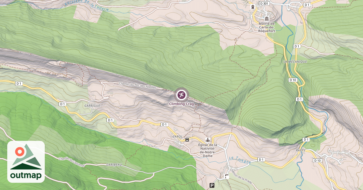 Map of Climbing Crag