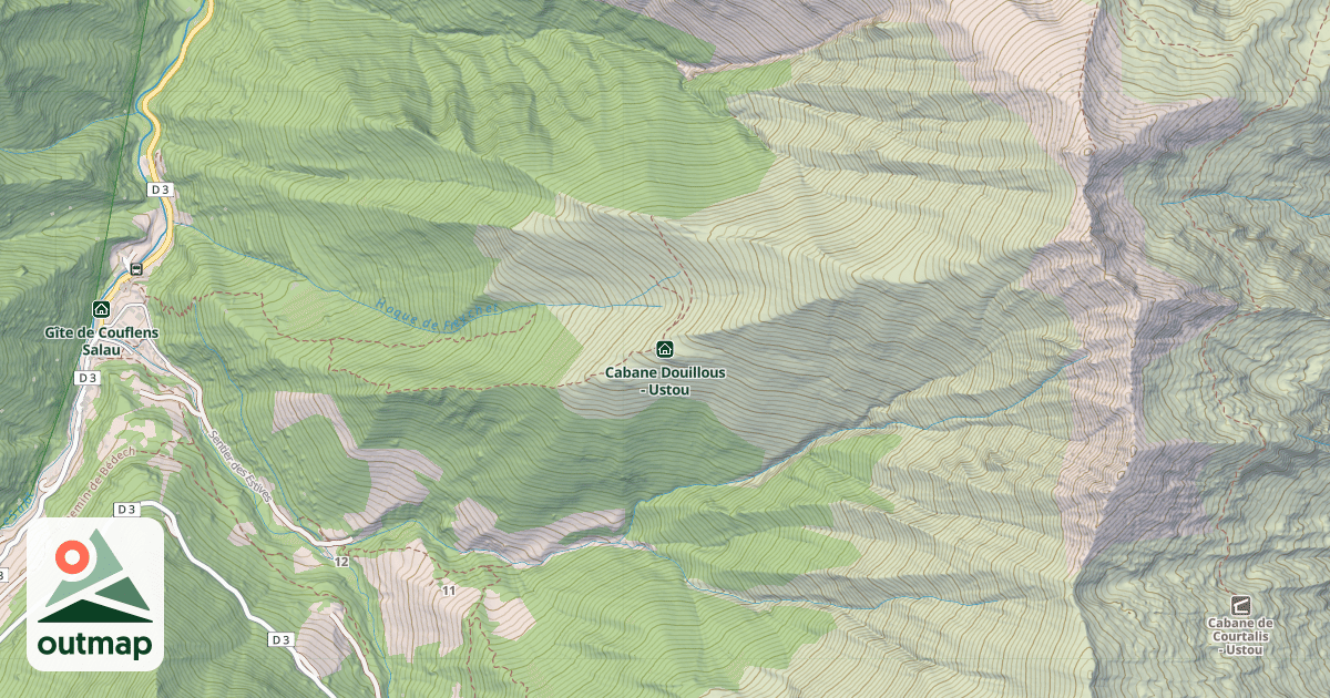 Map of Cabane Douillous - Ustou