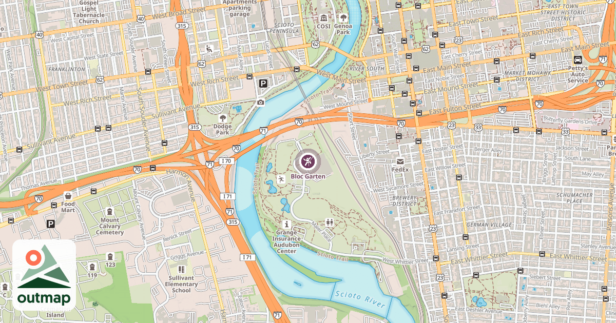 Map of Bloc Garten