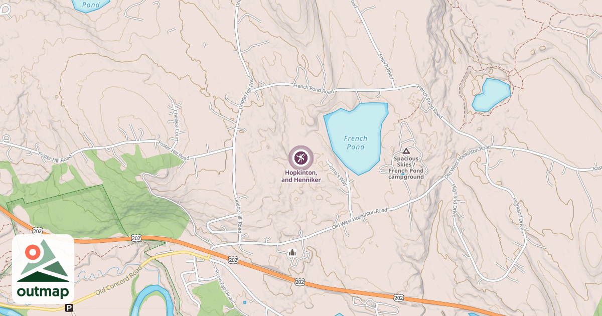 Map of Hopkinton,  and Henniker