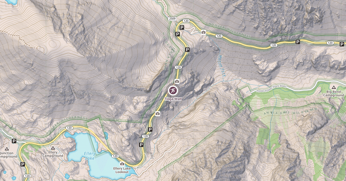 Map preview of Tioga Wall