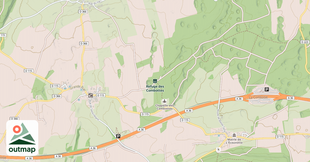 Map of Refuge des Combottes