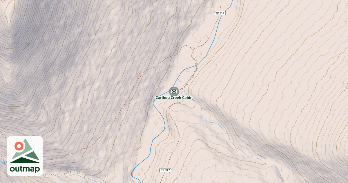 Map of Caribou Creek Cabin