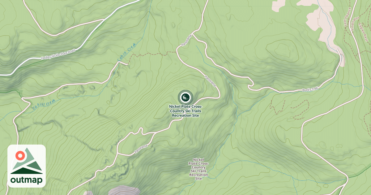 Map of Nickel Plate Cross-Country Ski Trails Recreation Site