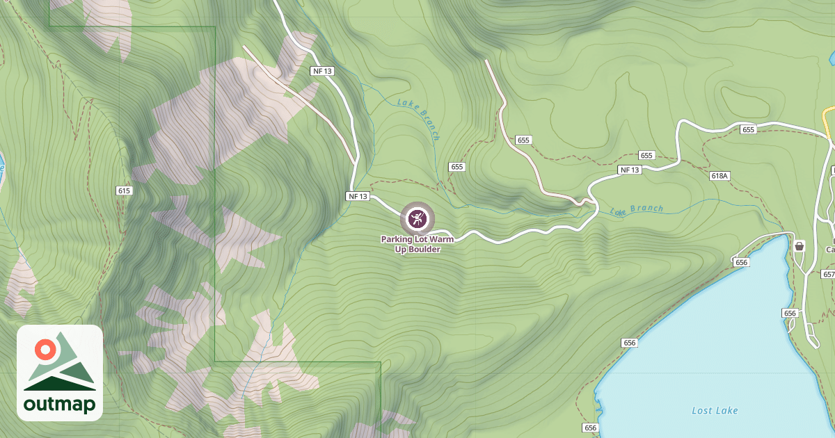 Map of Parking Lot Warm Up Boulder