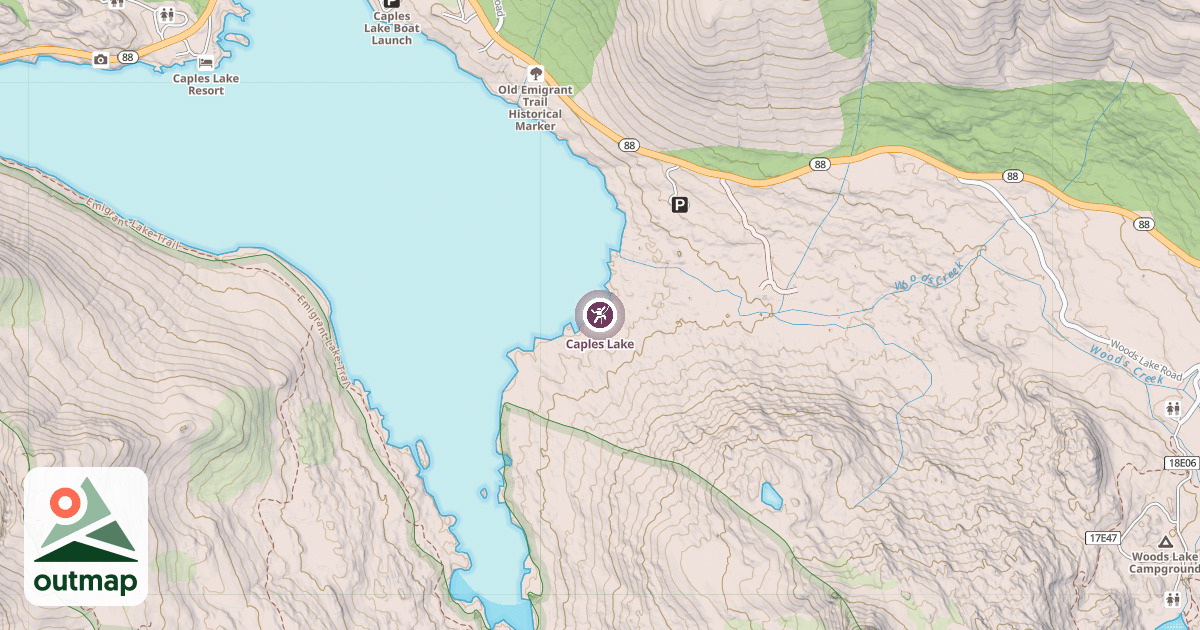 Map of Caples Lake