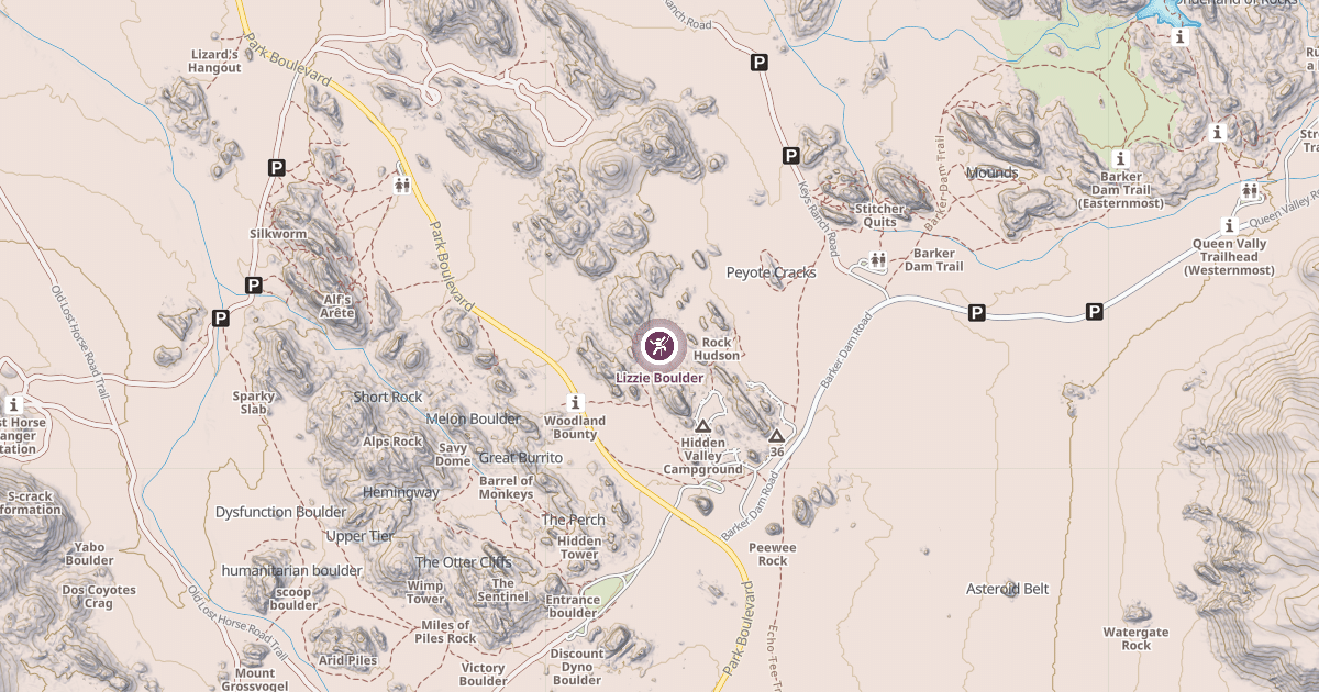 Map preview of Lizzie Boulder