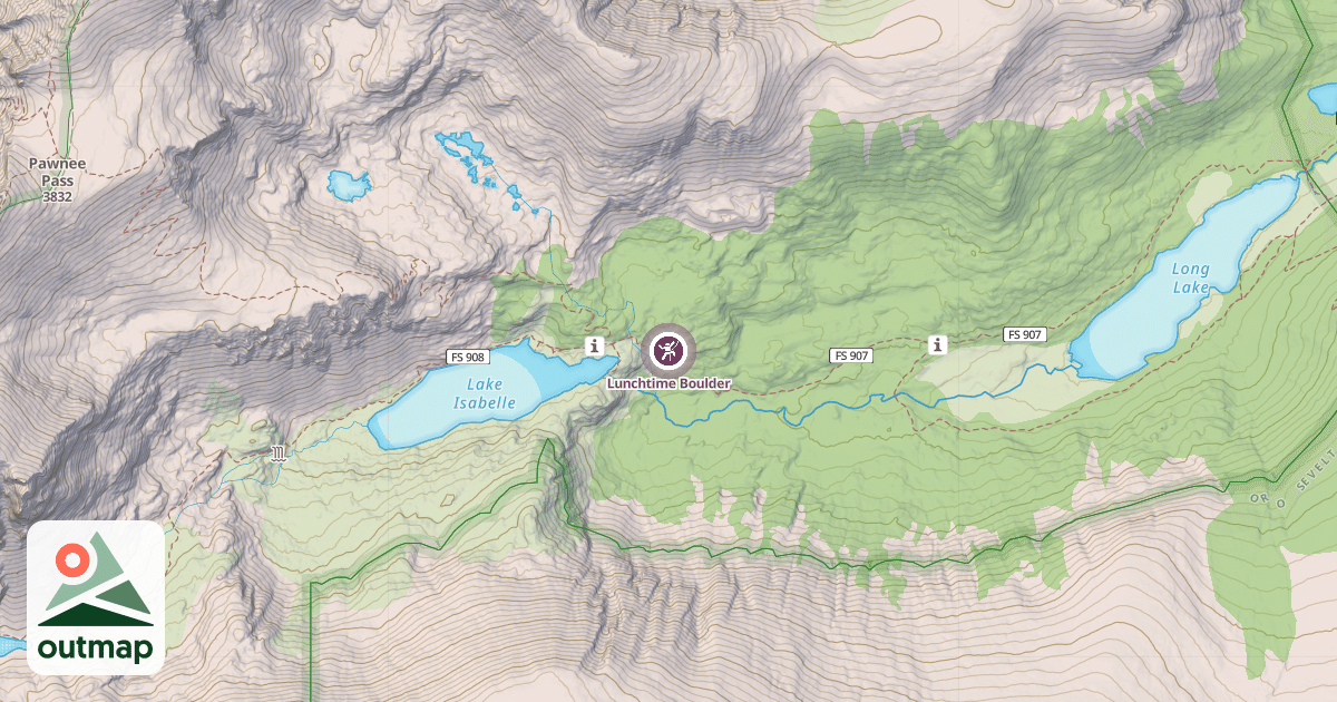 Map of Lunchtime Boulder