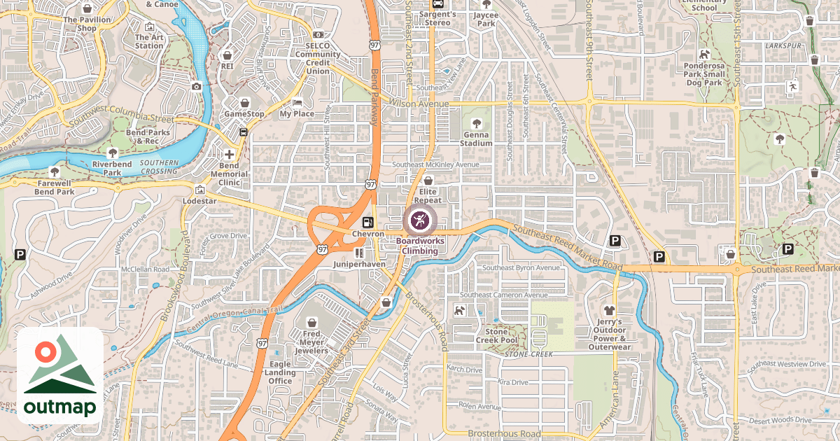 Map of Boardworks Climbing