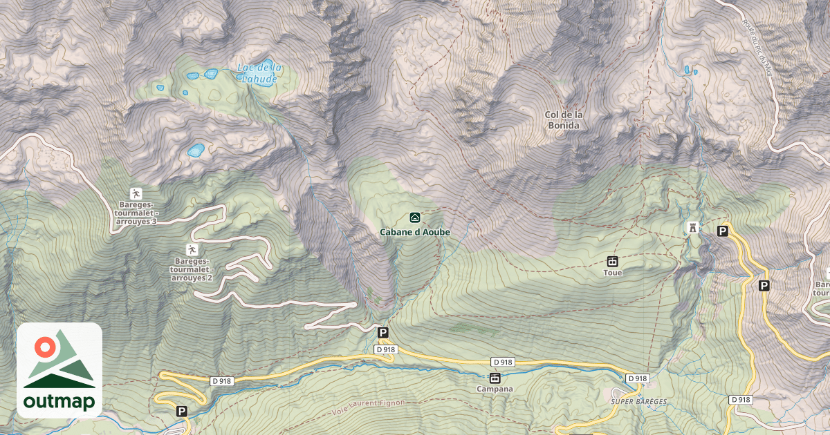Map of Cabane d Aoube