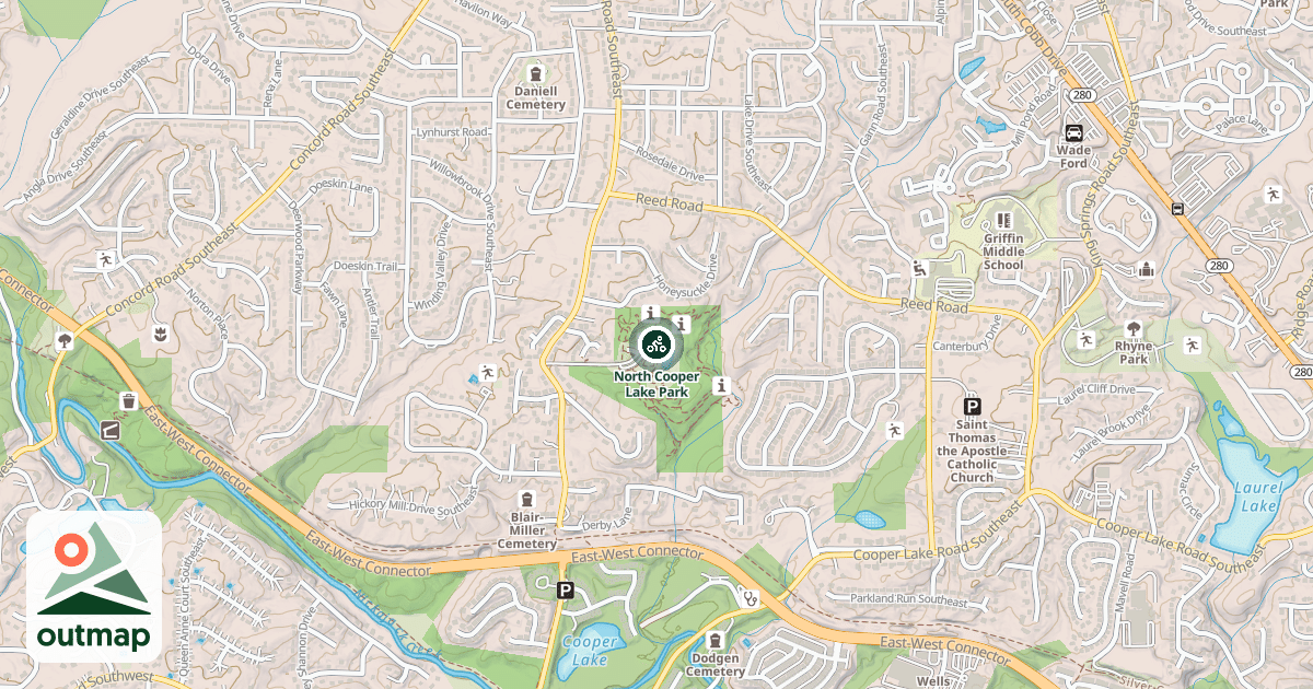 Map of North Cooper Lake Park