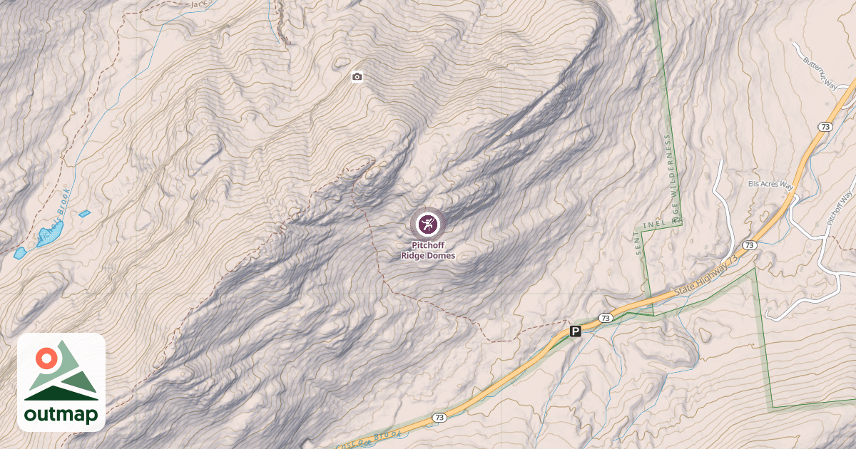 Map of Pitchoff Ridge Domes