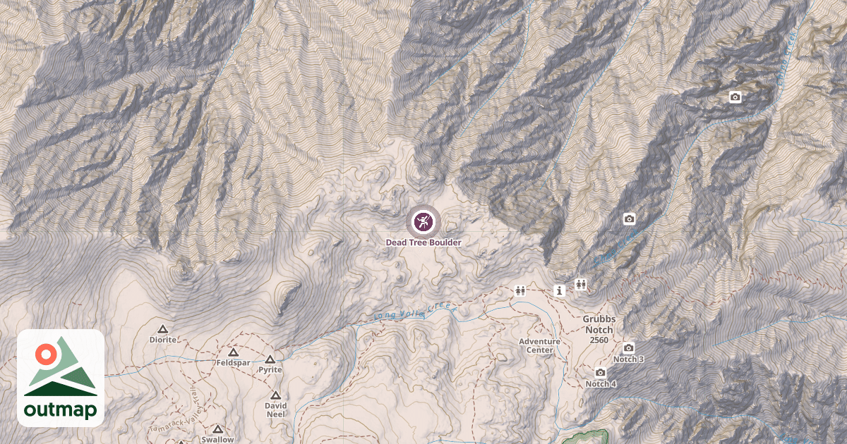 Map of Dead Tree Boulder