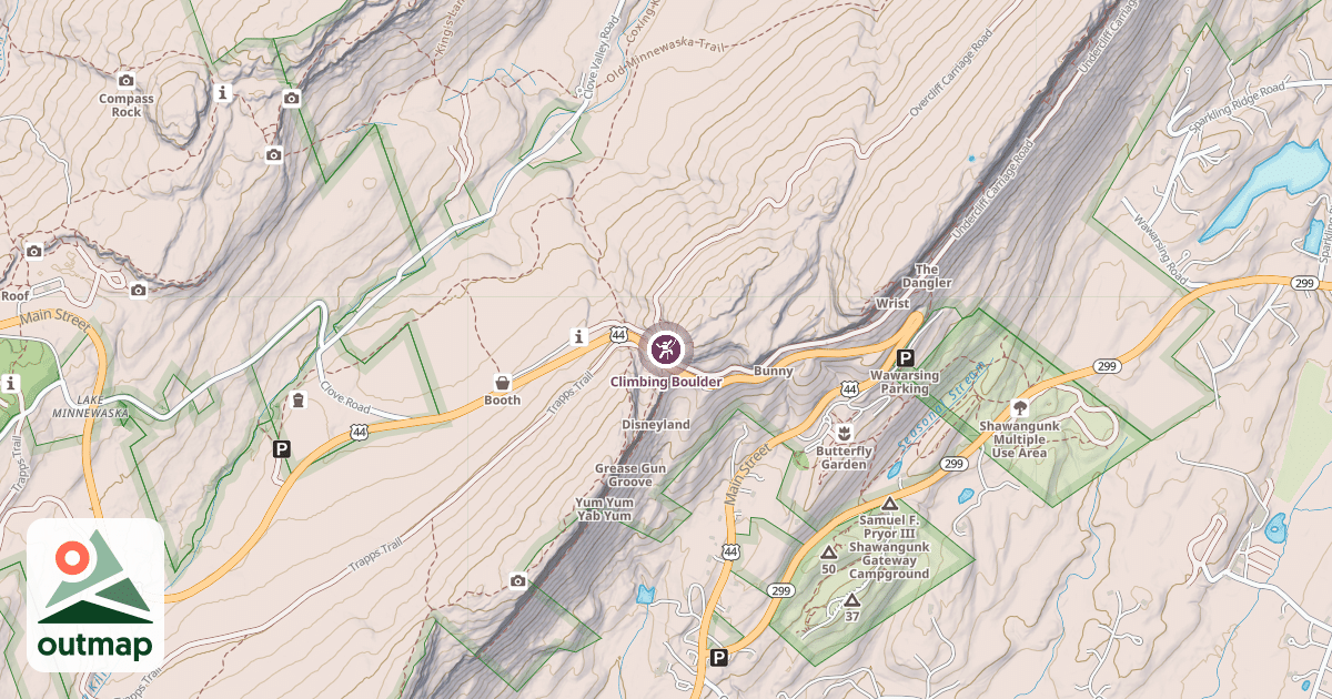 Map of Climbing Boulder