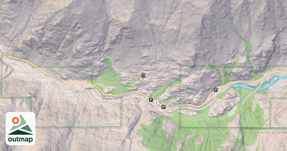 Map of Climbing Route Top