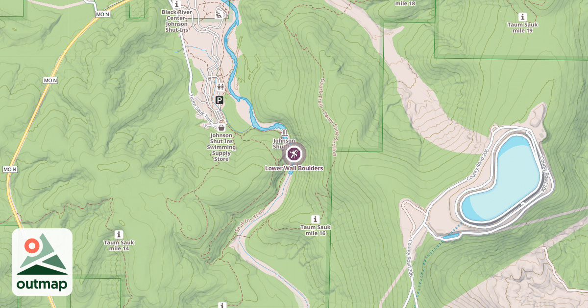 Map of Lower Wall Boulders