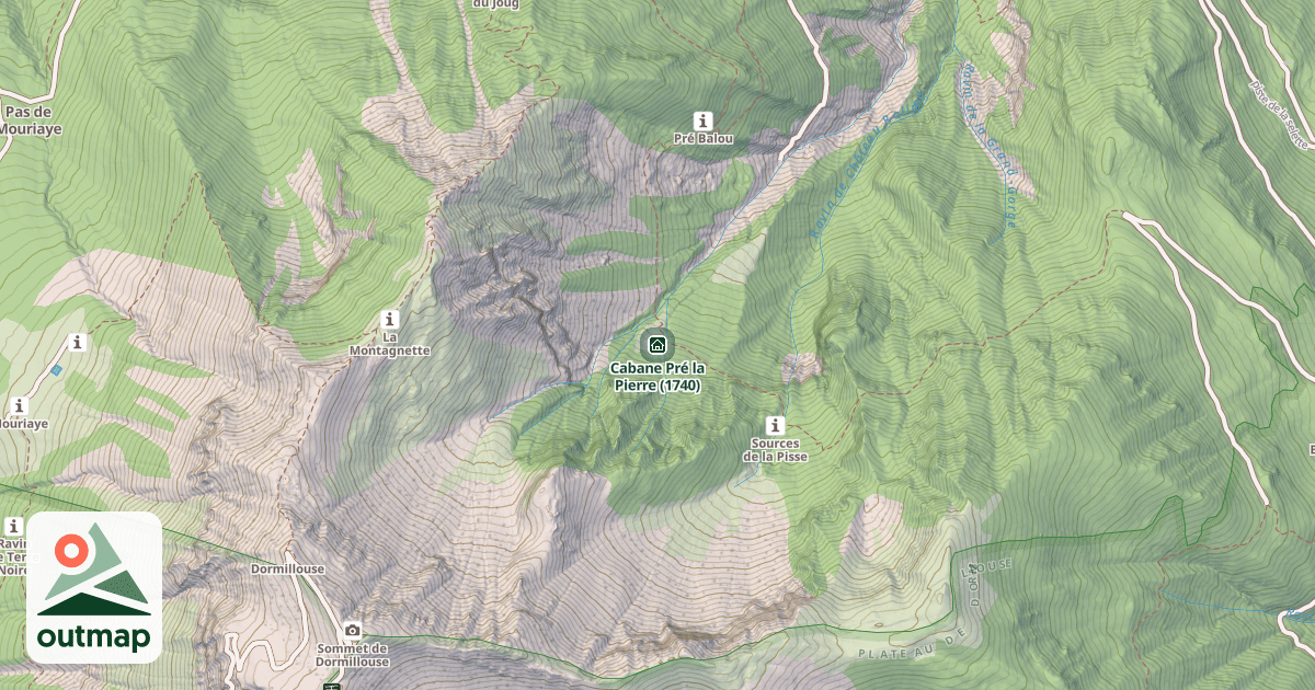 Map of Cabane Pré la Pierre (1740)