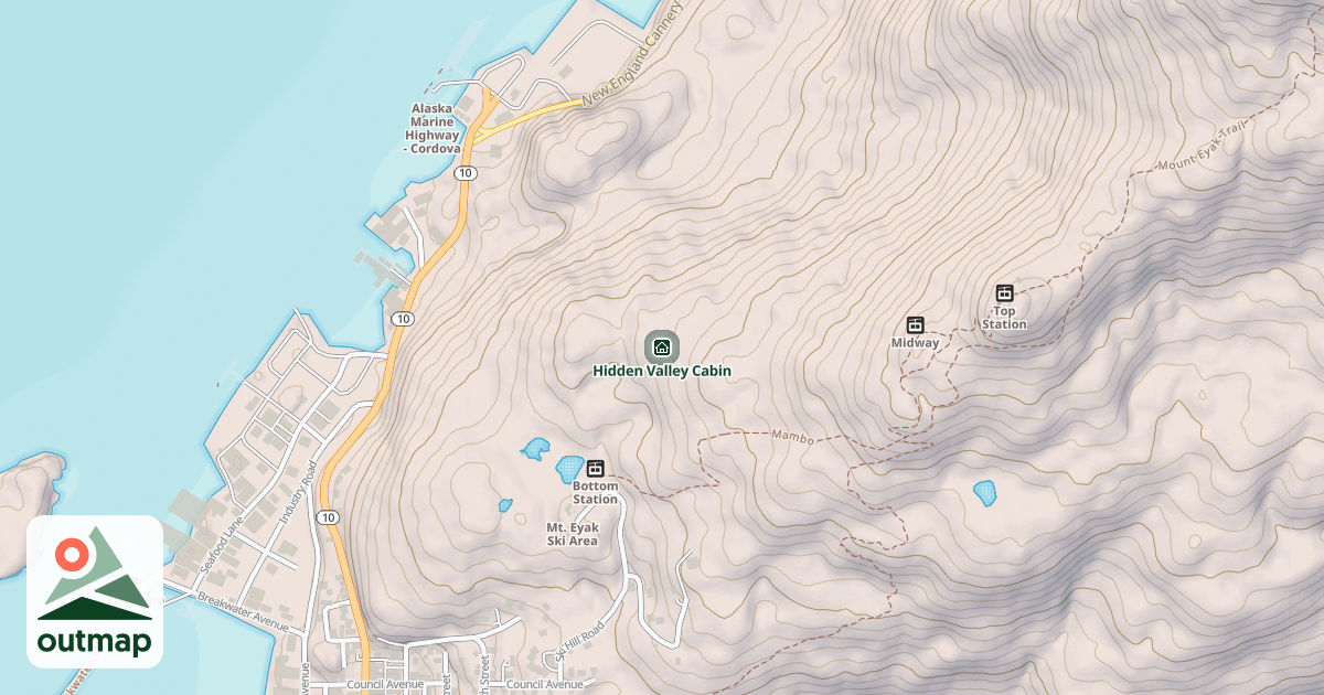 Map of Hidden Valley Cabin