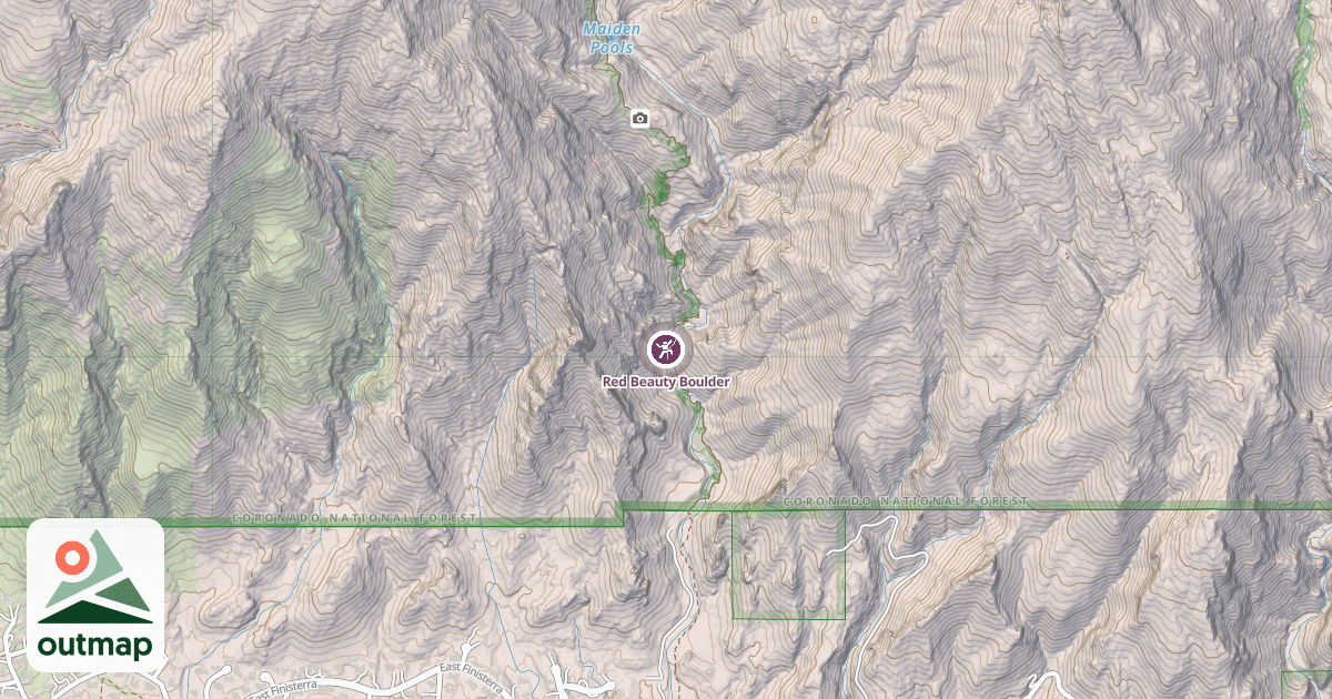 Map of Red Beauty Boulder