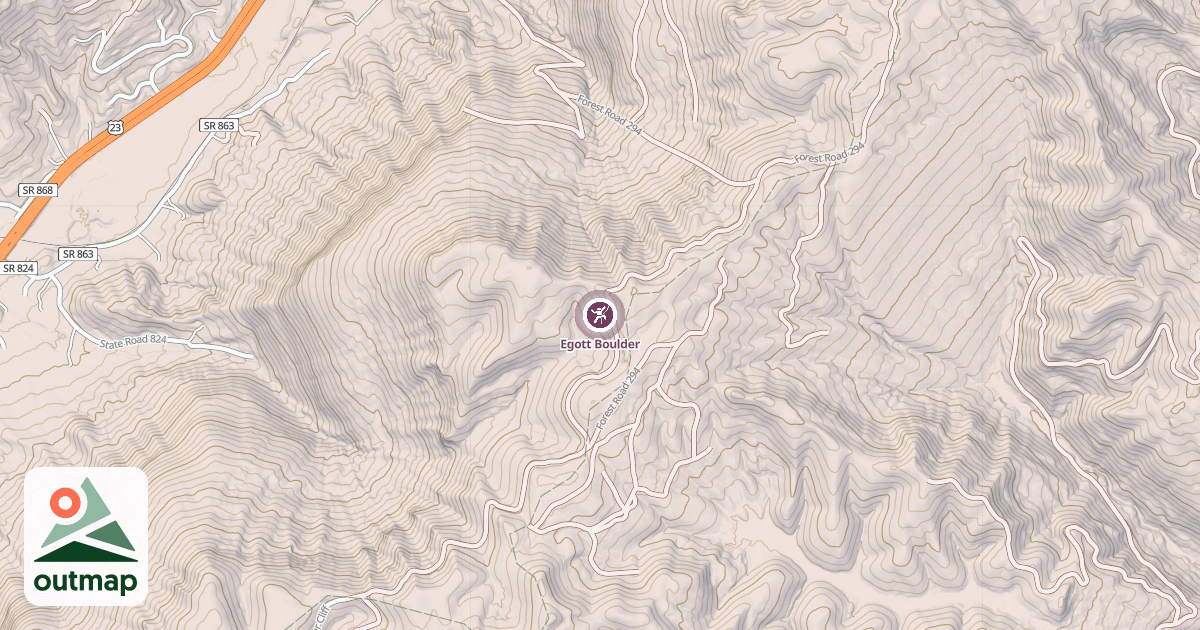 Map of Egott Boulder