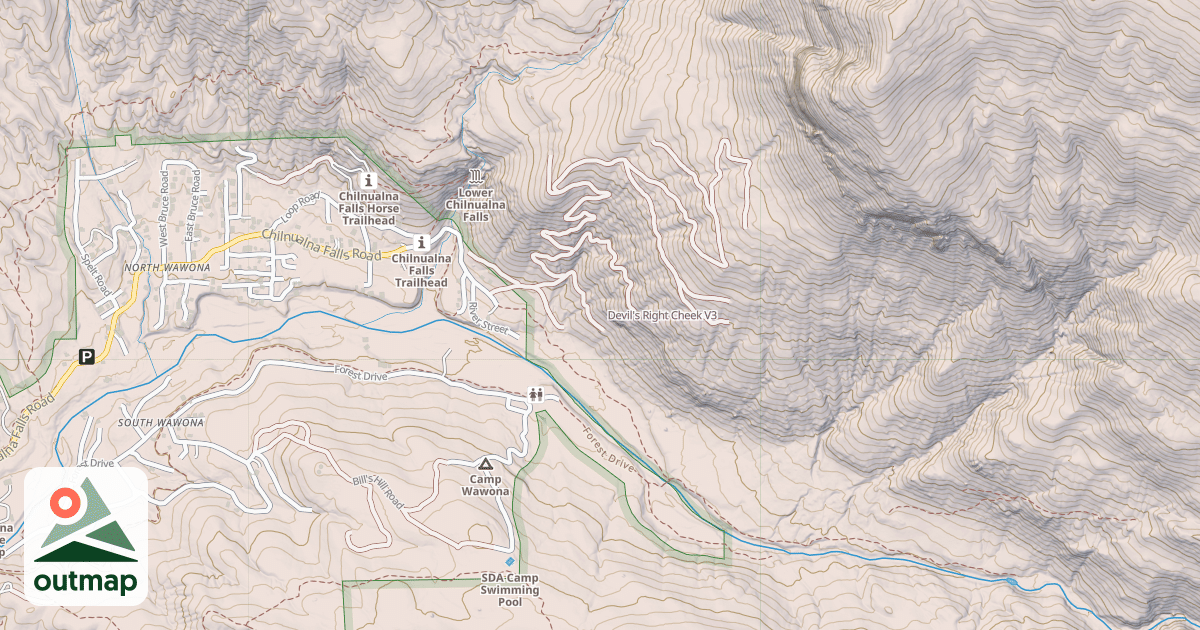 Map of Devil's Right Cheek