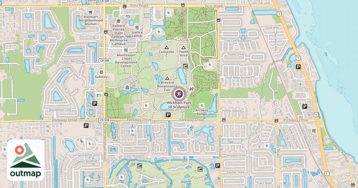 Map of Wickham Park ID Sculpture