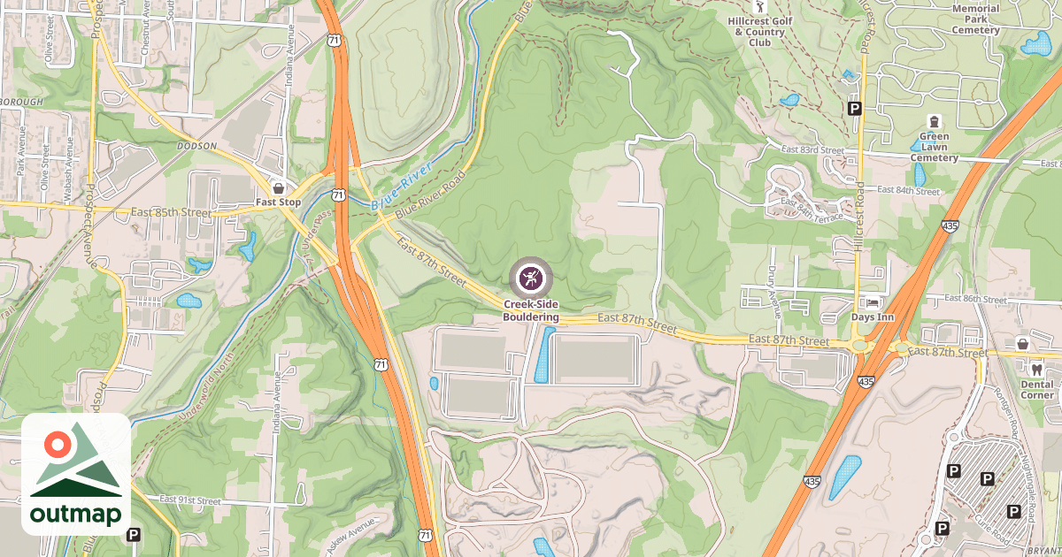 Map of Creek-Side Bouldering
