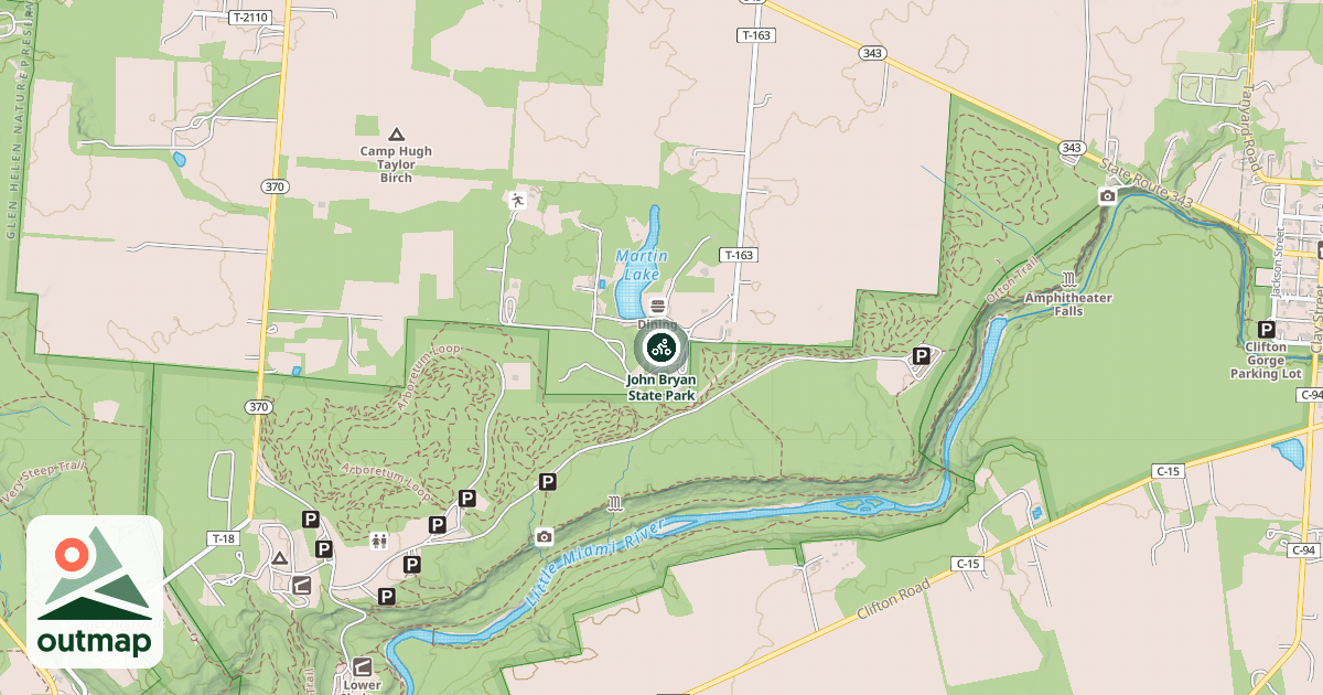 Map of John Bryan State Park
