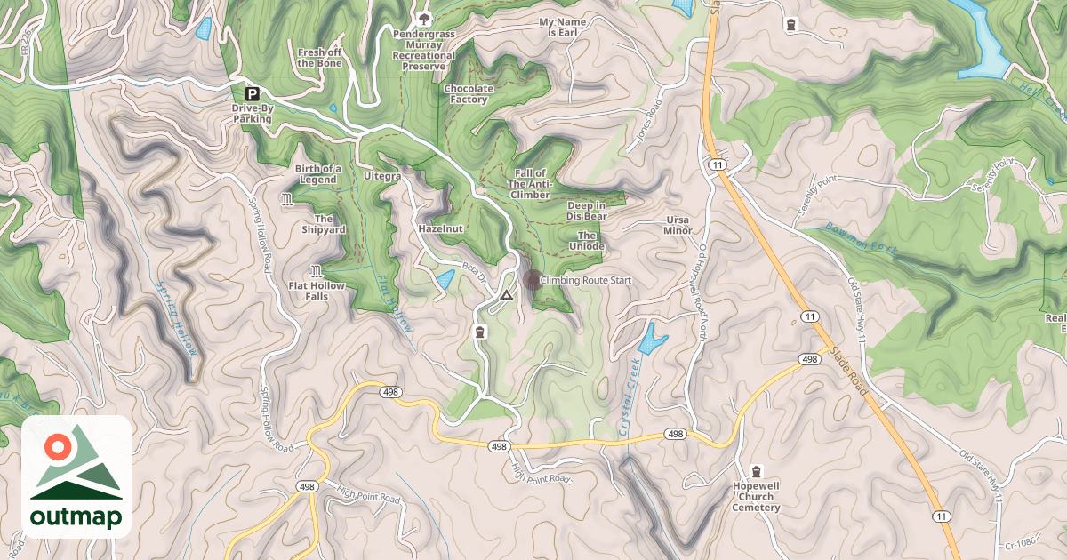 Map of Climbing Route Start
