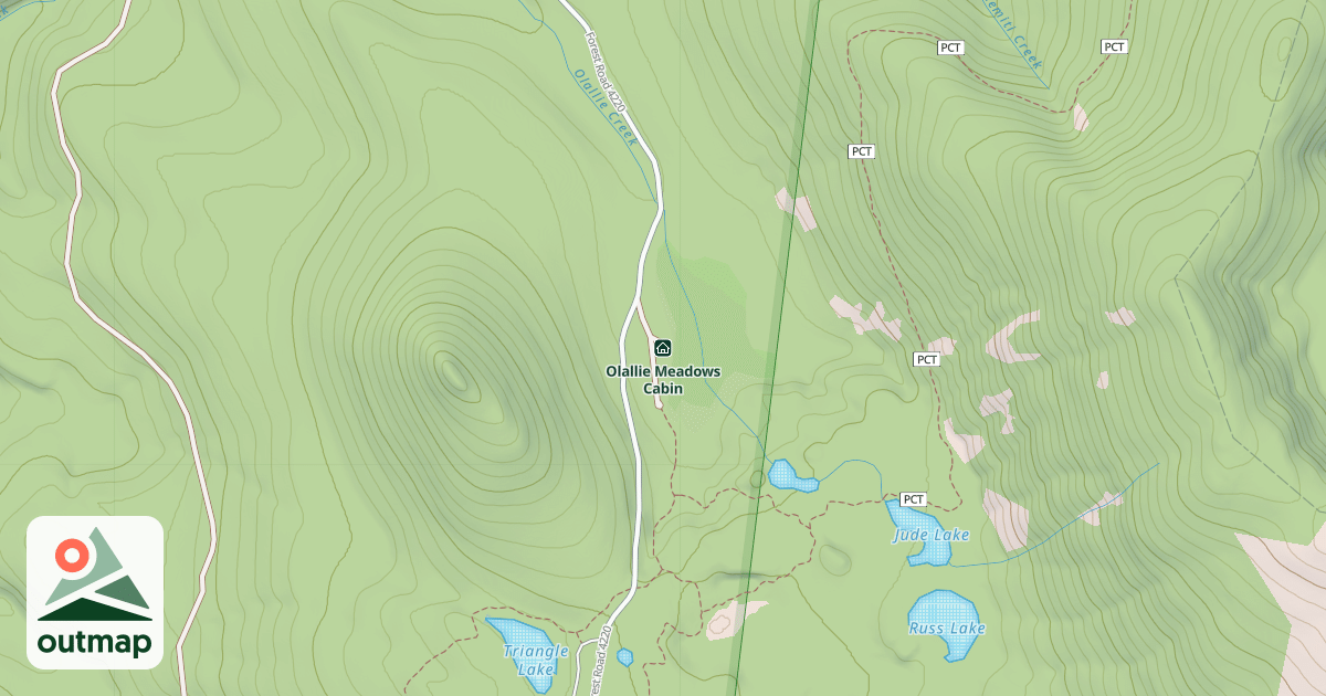 Map of Olallie Meadows Cabin