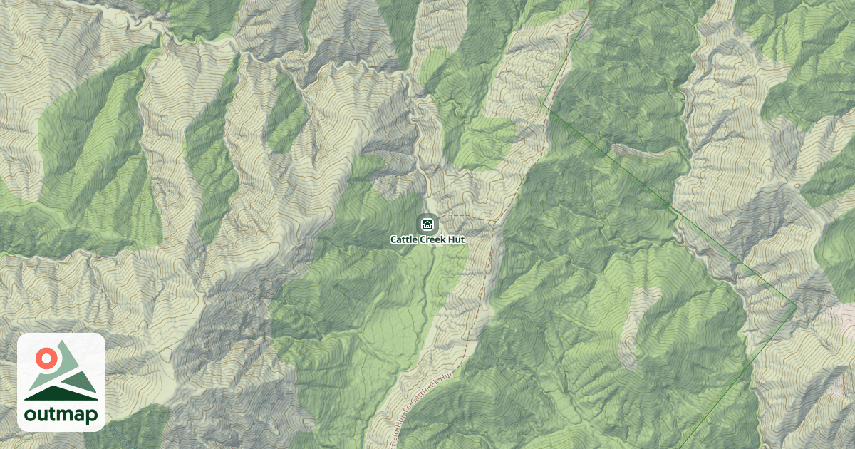 Map of Cattle Creek Hut
