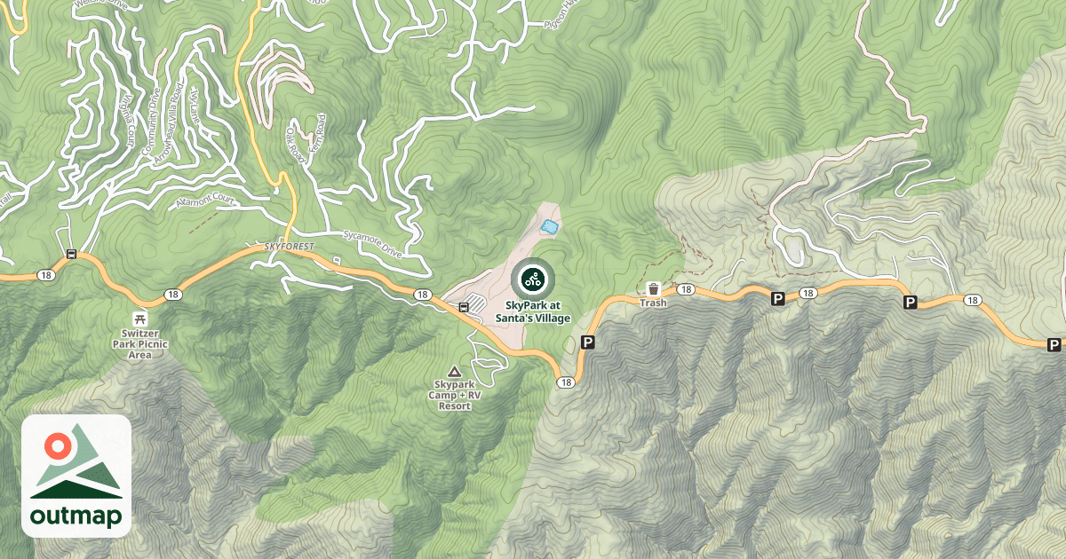 Map of SkyPark at Santa's Village